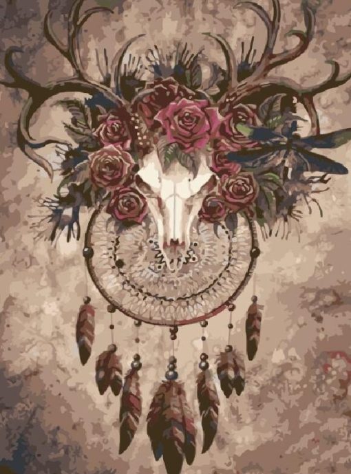 Deer Dream Catcher paint by numbers