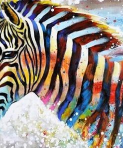 Glowing Zebra paint by numbers