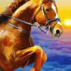Golden Horse Above Clouds paint by numbers