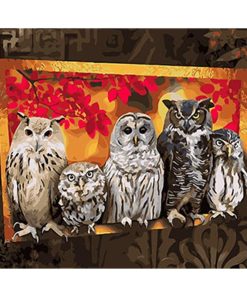 Group of Owls paint by numbers