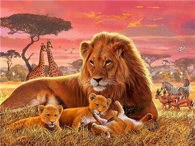 Lion With Cubs paint by numbers