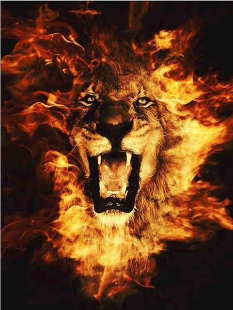 Lion of Fire paint by numbers
