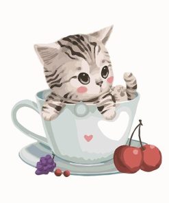 Little Cat in a Cup paint by numbers