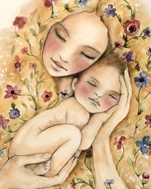 Mother and Baby paint by numbers