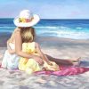 Mother and Daughter In Beach paint by numbers