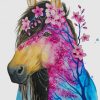Abstract Floral Horse paint by numbers