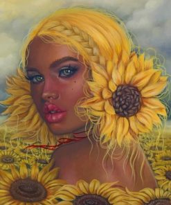 Sunflowers Girl paint by numbers