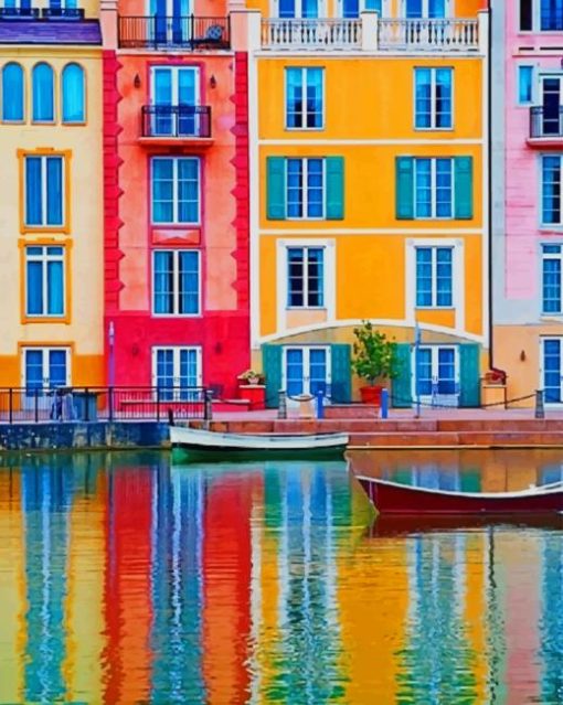Colorful Buildings In Italy paint by numbers