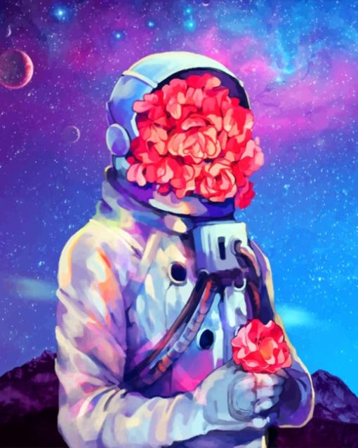 Astronaut Flowers paint by numbers