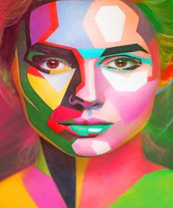 Colored Face Art paint by numbers