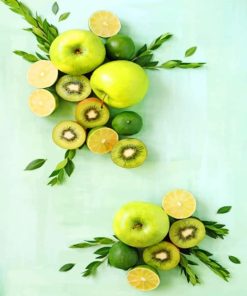 Green Fruits paint by numbers