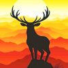 Male Deer Silhouette paint by numbers