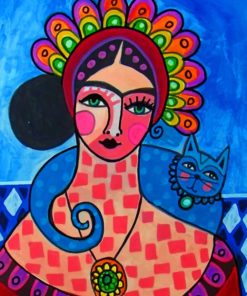 Abstract Frida Kahlo paint by numbers