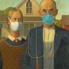 American Gothic With Masks Paint by numbers