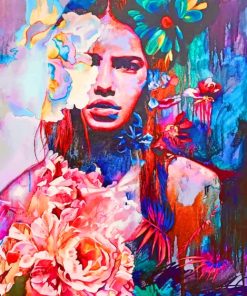 Abstract Colorful Woman Paint by numbers
