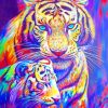 Colorful Siberian Tigers paint by numbers