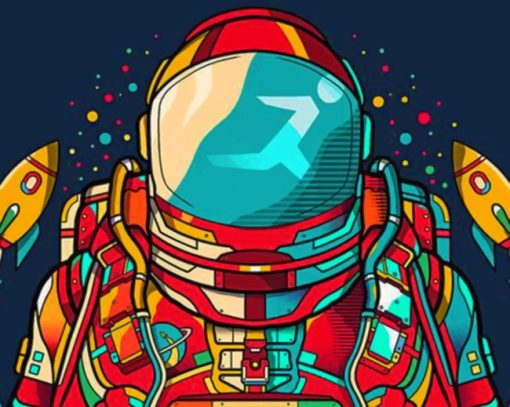 Colorful Astronaut paint by numbers