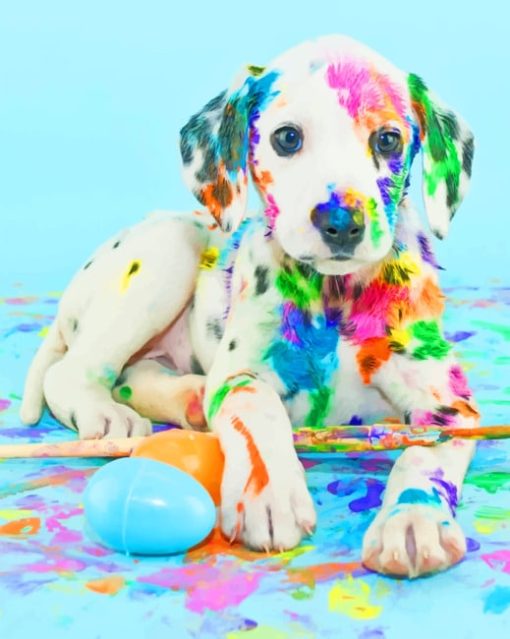 Colorful Puppy paint by numbers