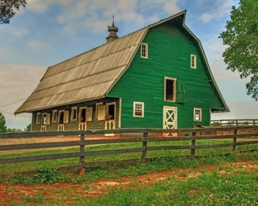 Green Barn Paint by numbers