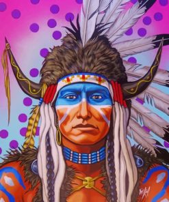 Native American Man paint by numbers