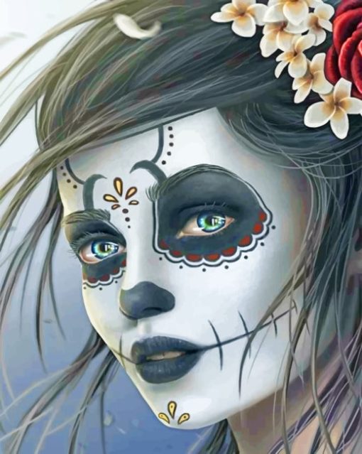 Skull Candy Girl paint by numbers