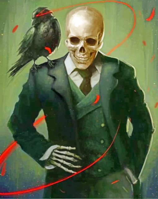 Skull Wearing A Suit Paint by numbers