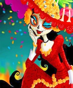 Sugar Skull Woman paint by numbers