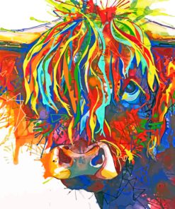 Colorful Cow paint by numbers