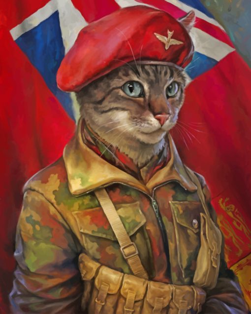 Military Cat Art paint by numbers