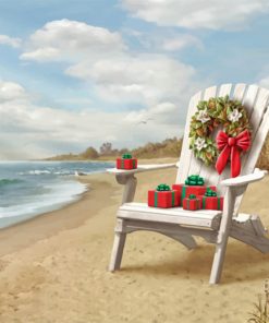 Beach Christmas Chair paint by number