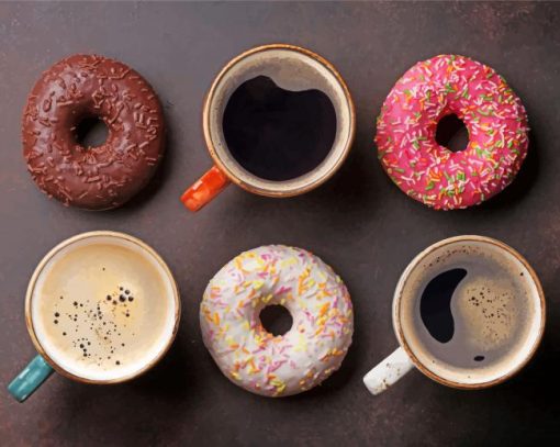 Coffee And Donuts paint by number