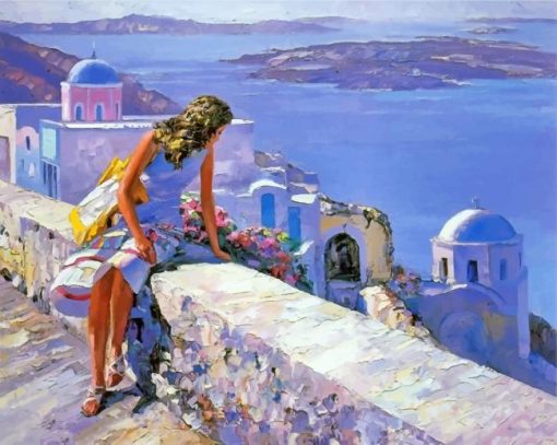 Girl In Greece paint by numbers