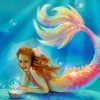 Pink Mermaid Underwater paint by numbers