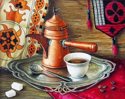 Coffee Pot And Cup Paint by numbers
