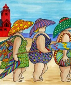 Fat Ladies In The Beach Paint by numbers
