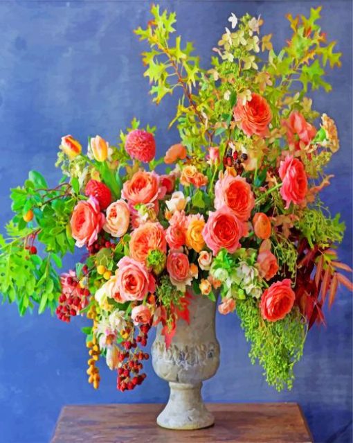 Flowering Plants Vase Paint by numbers