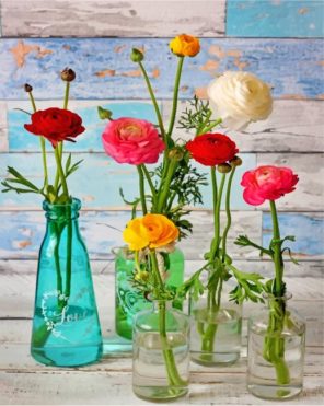 Flowers In Mason Jars paint by numbers