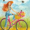 Girl On Bicycle paint by numbers