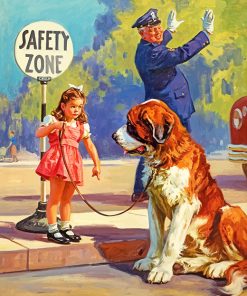 Little Girl And Dog Paint by numbers