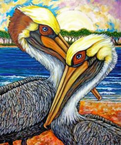 Pelican Birds Art paint by numbers