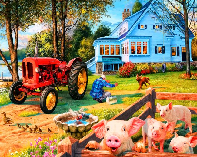 pigs-in-farm-paint-by-number-paintingbynumberskit-com