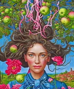 apple-woman-and-flowers-paint-by-numbers