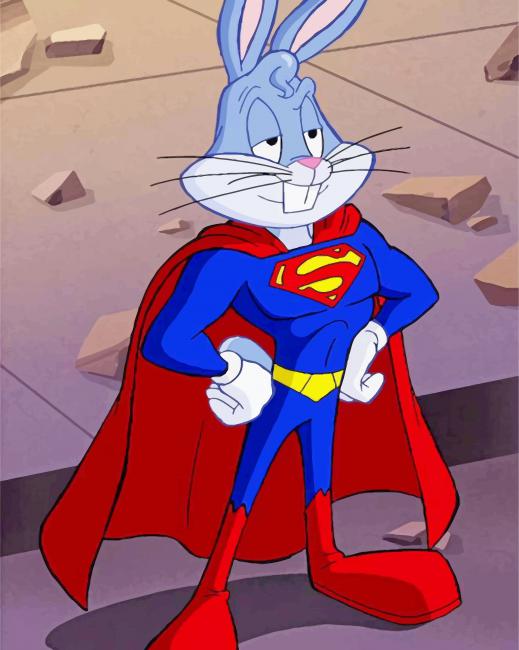 Bugs Bunny Superman Paint by numbers