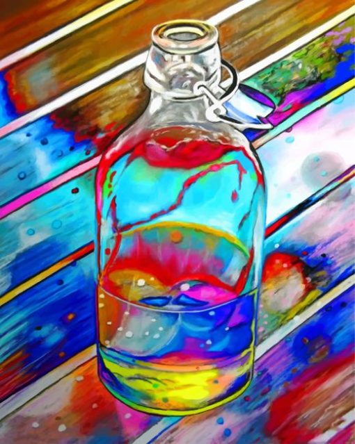 Colorful Glass Bottle paint by numbers