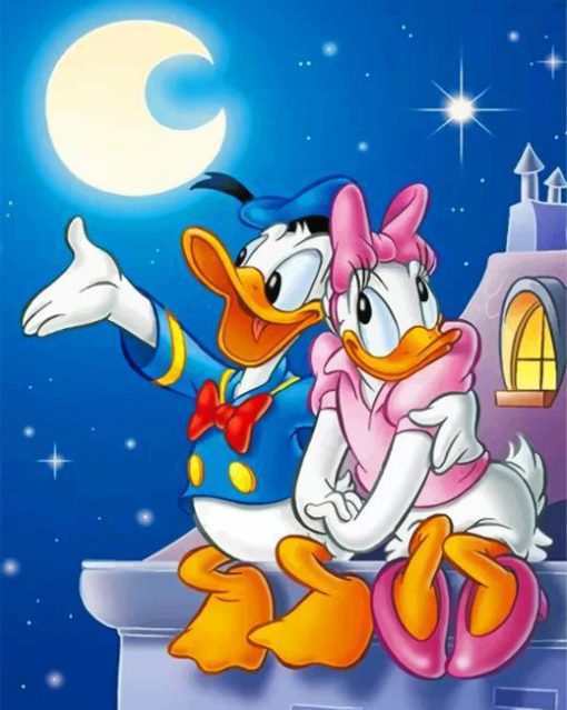 Donald Duck And Daisy paint by numbers