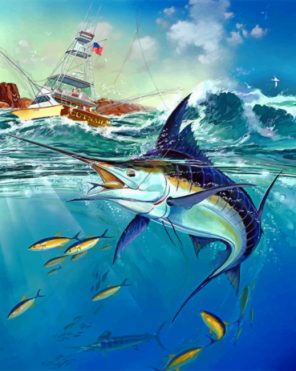 Jumping Sailfish paint by numbers