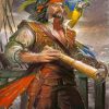 Pirate With Parrot Paint by numbers