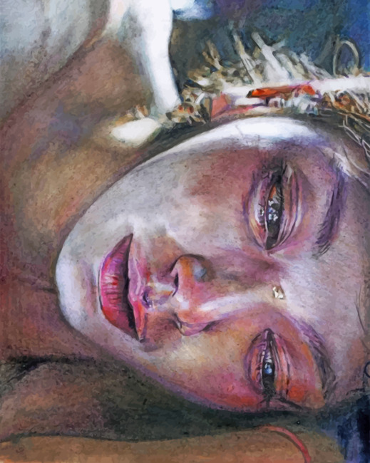 Sad Woman - Paint By Number - PaintingByNumbersKit.COM