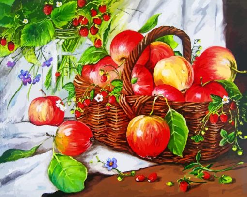 Apples Basket Still Life Paint by numbers