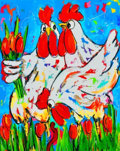 Chickens Art Paint by numbers